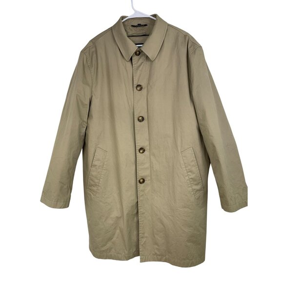 Ralph Lauren Mens Beige Coat Zip-Out Plaid Liner Size L EUC Button RQ10249 - Picture 5 of 10